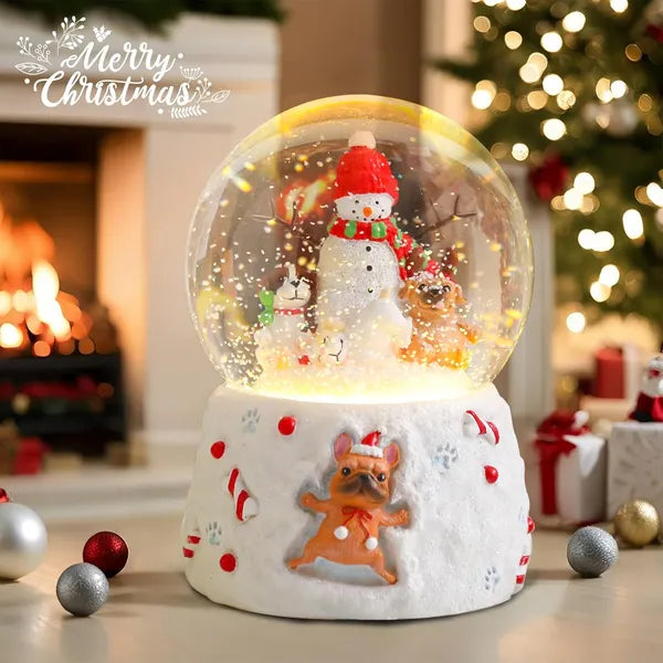 Gingerbread village musical Christmas snow globe – view 2