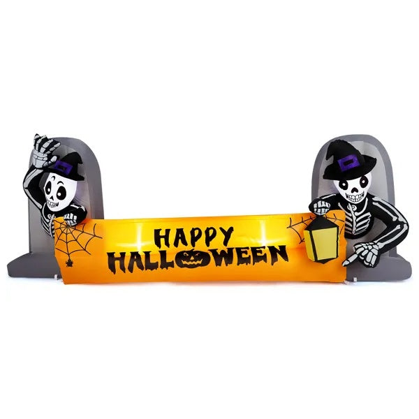 Inflatable skeleton tombstone Halloween yard decoration