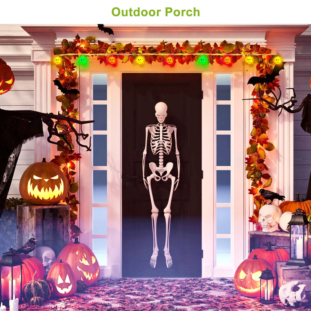 Halloween skeleton skull string lights – view 4