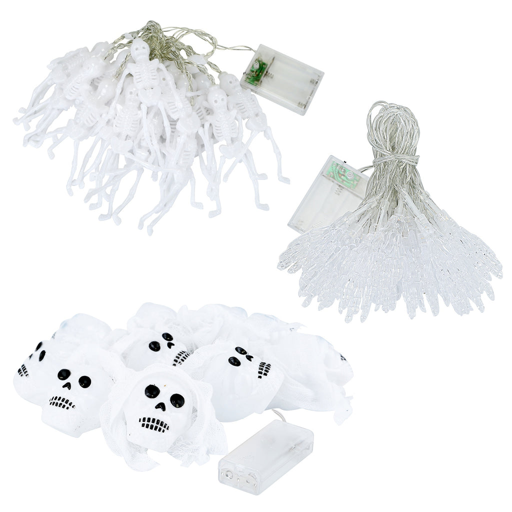 Halloween skeleton skull string lights – view 7