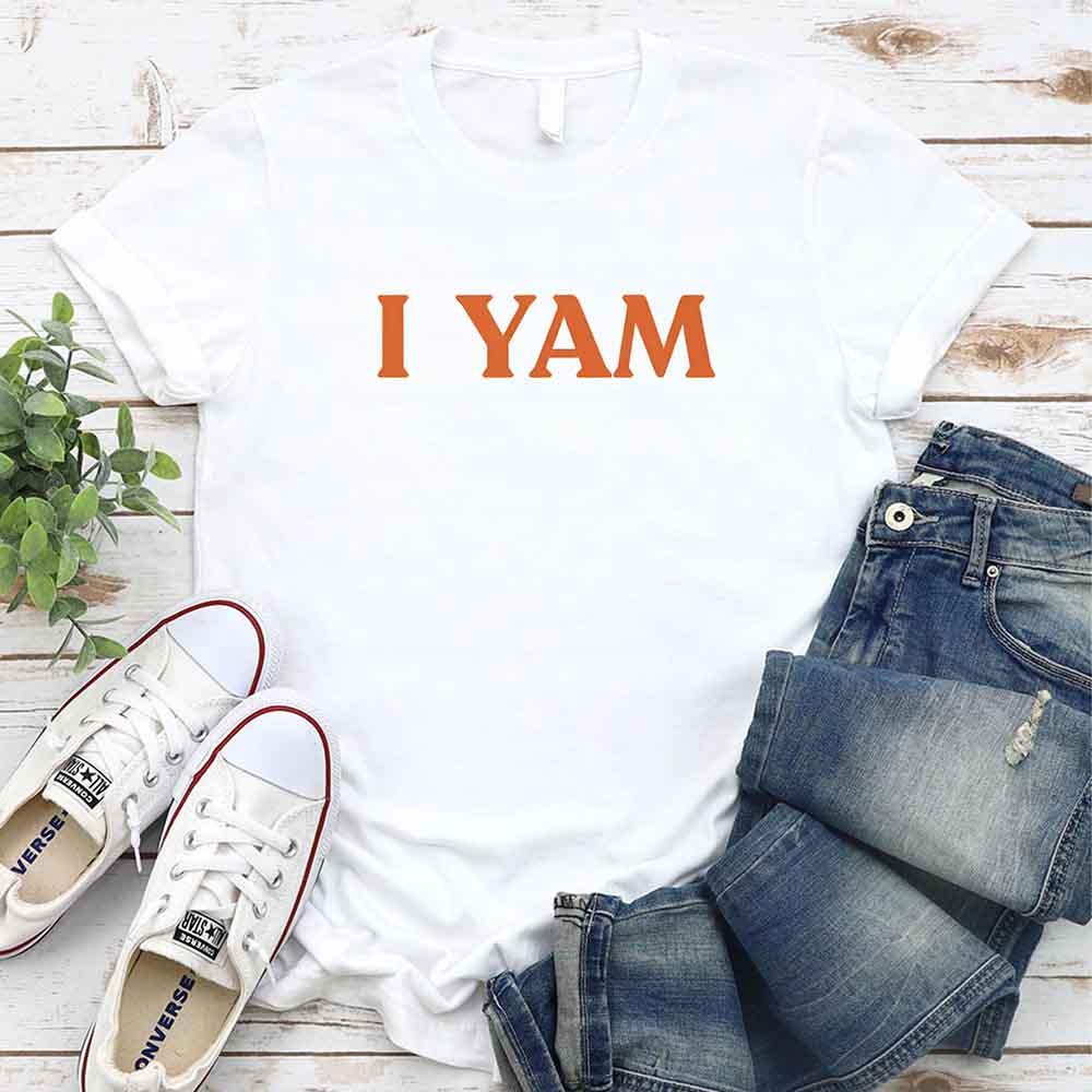 I YAM funny Thanksgiving pun t-shirt – view 12