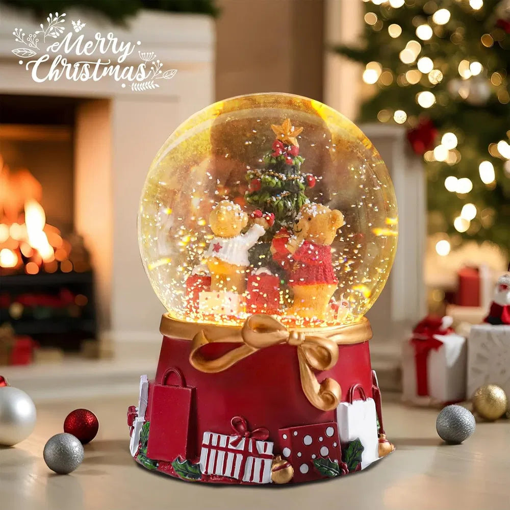 Gingerbread village musical Christmas snow globe – view 6