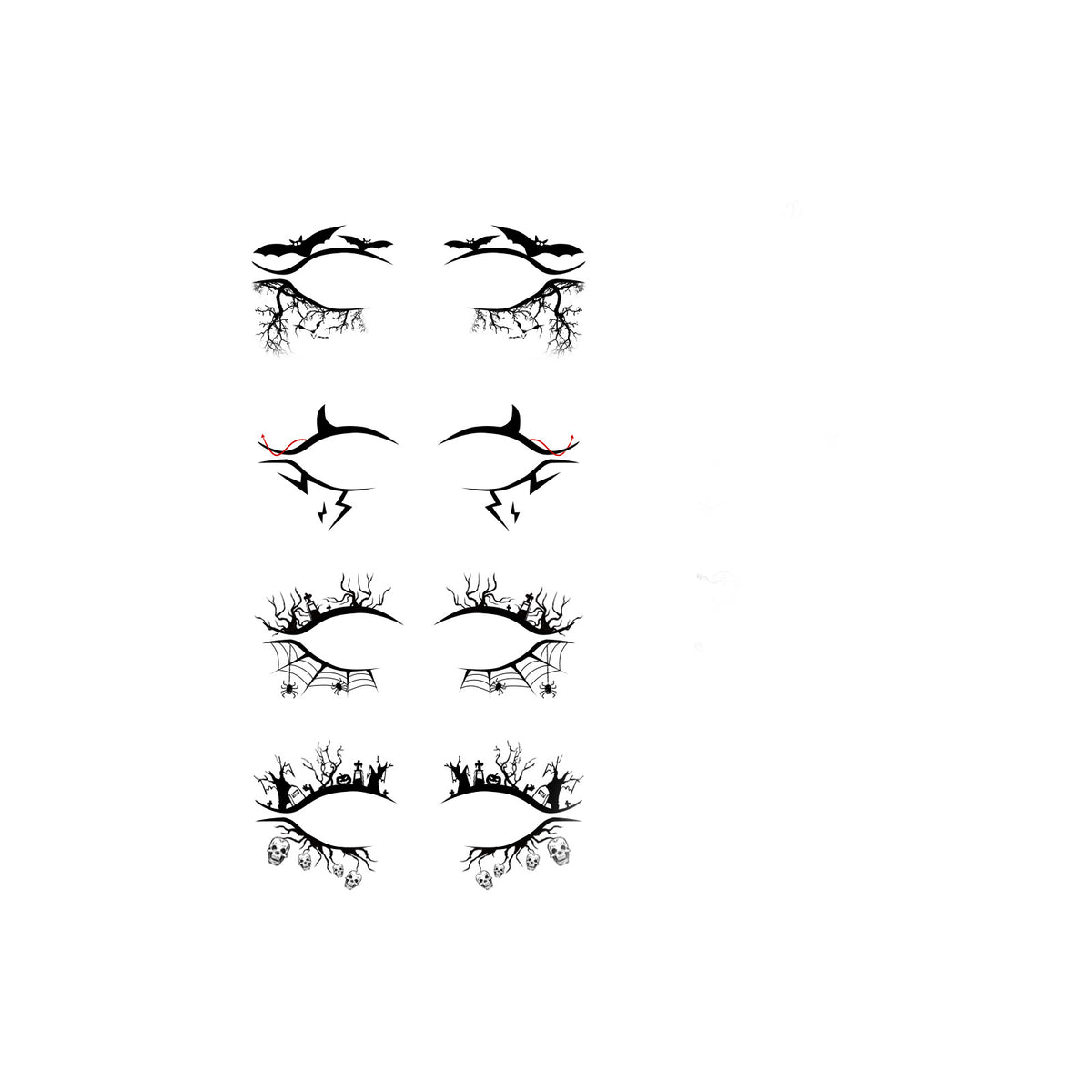 Halloween bat and spider eyeliner stickers