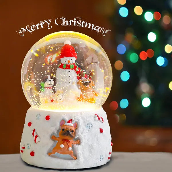 Gingerbread village musical Christmas snow globe – view 5