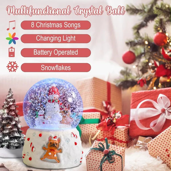 Gingerbread village musical Christmas snow globe – view 3